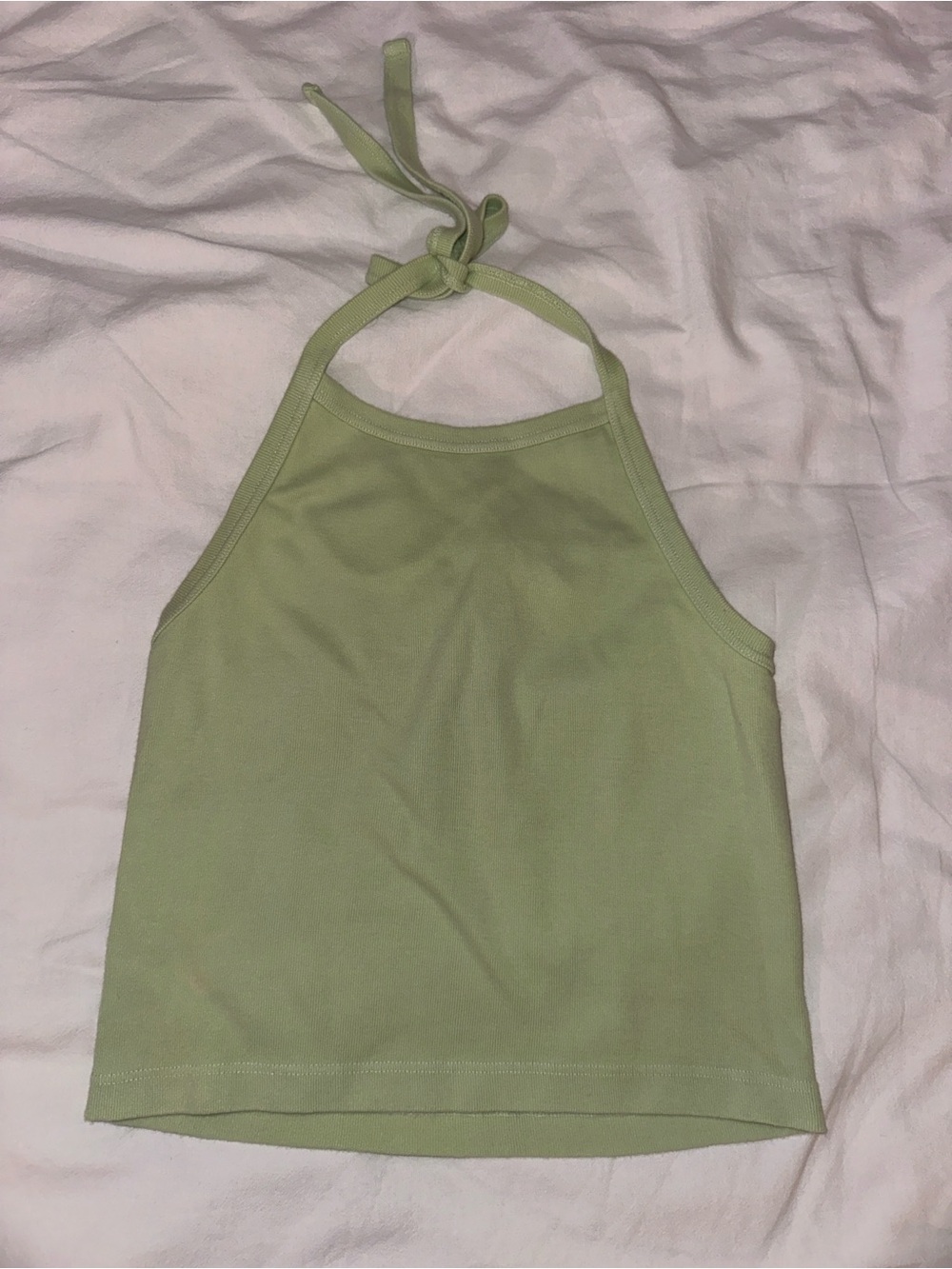 Brandy Melville - Light Green Lime Tie Neck Halter Top